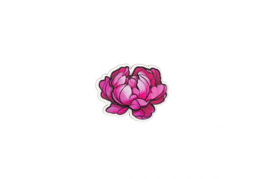 Drewniana broszka Peony Bloom Broch