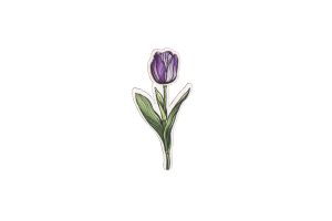 Drewniana broszka Tulip Brooch
