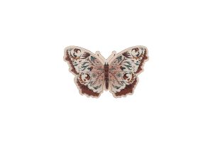 Drewniana broszka Różowy motyl