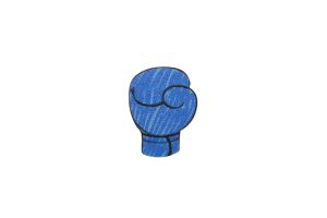 Drewniana broszka Blue boxing glove Brooch