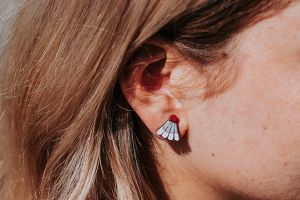 Drewniane kolczyki Badminton Earrings