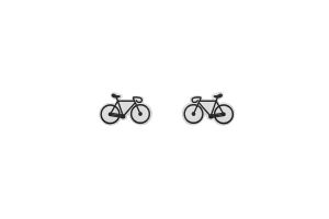 Drewniane kolczyki Road Bike Earrings