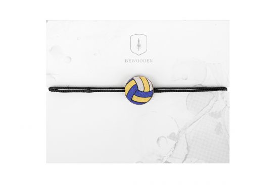 Bransoletka sznurkowa Volleyball Ball Wooden Bracelet