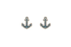 Drewniane kolczyki Anchor Earrings