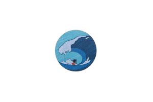 Drewniana broszka Big wave Brooch