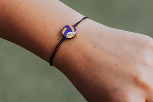 Bransoletka sznurkowa Volleyball Ball Wooden Bracelet