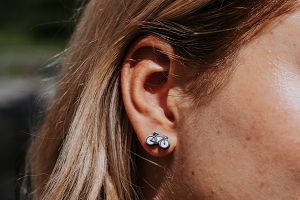 Drewniane kolczyki Road Bike Earrings